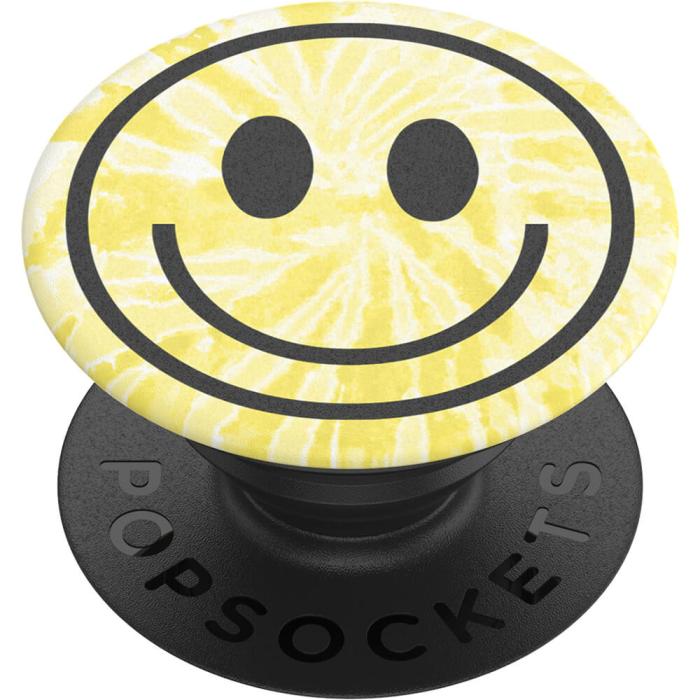 Bild 2, PopSockets Avtagbart Grip med Ställfunktion Tie Dye Smiley