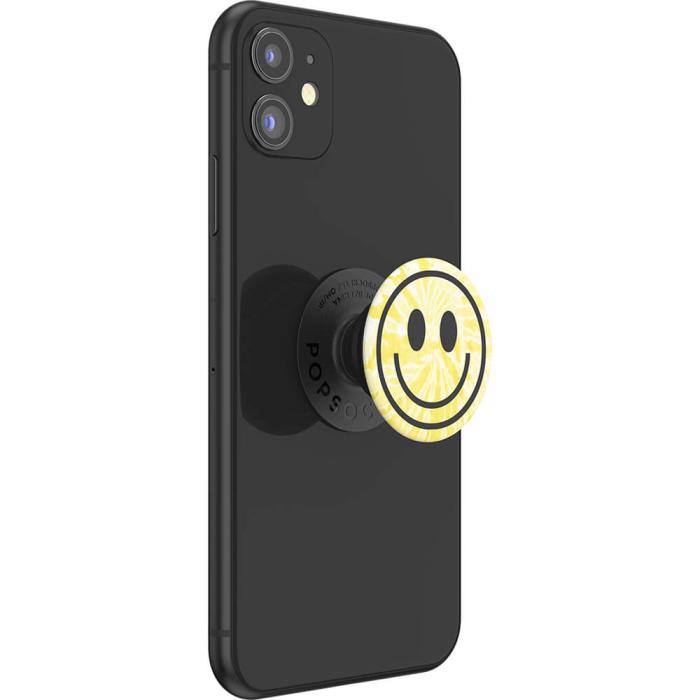 Bild 6, PopSockets Avtagbart Grip med Ställfunktion Tie Dye Smiley
