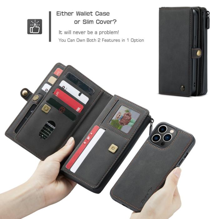 Bild 3, CASEME iPhone 13 Pro Fodral/Skal Magnet 2in1 Multifunktionell Svart