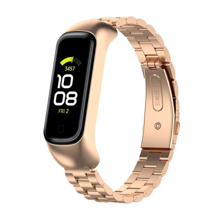 Bild 3, Samsung Galaxy Fit 2 Lyxigt Metallarmband Roséguld