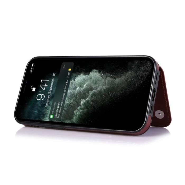 Bild 3, iPhone 14 Läder Skal Med Kortfack Brun