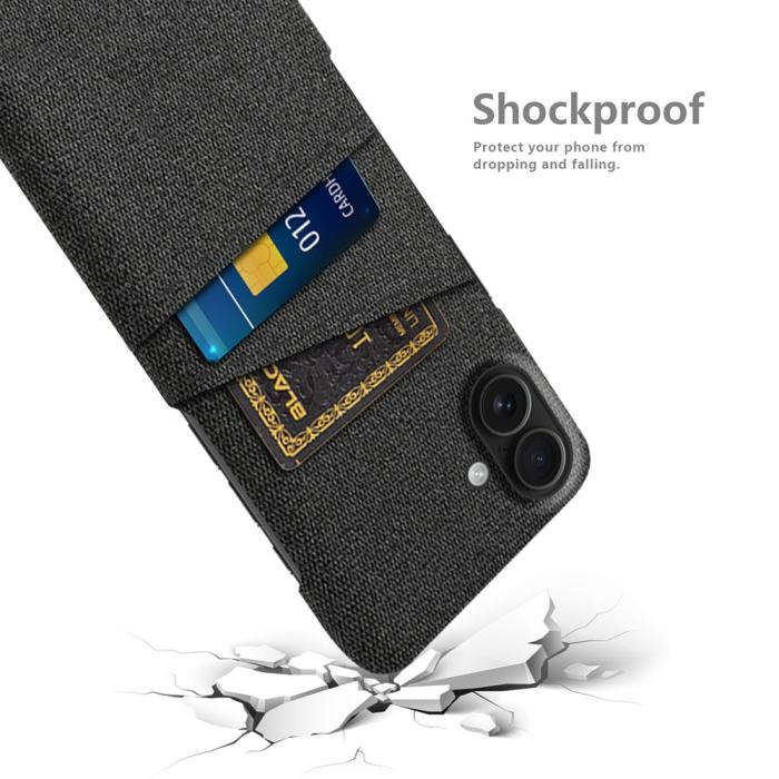 Bild 4, iPhone 17 Skal Med Kortfack Tygbelagt Svart