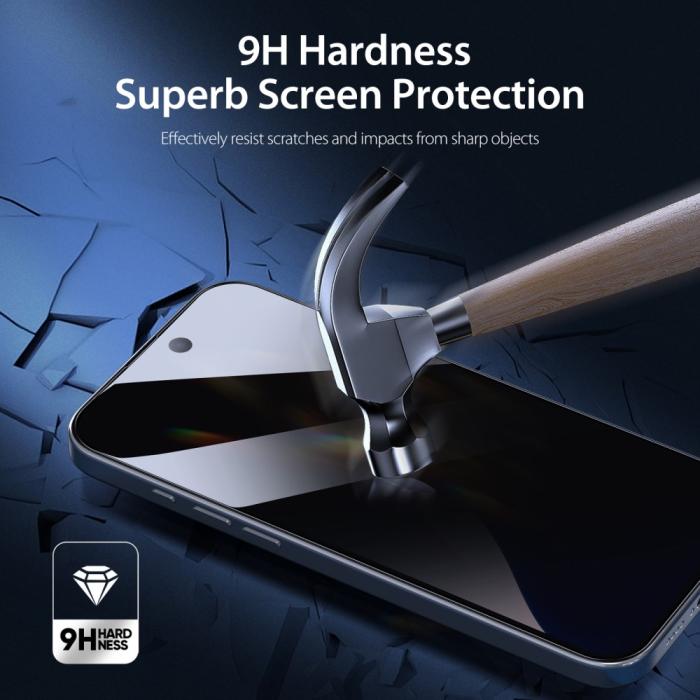 Bild 4, DUX DUCIS iPhone 16 Pro Skärmskydd Härdat Glas Privacy