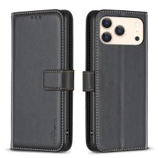 BINFEN iPhone 17 Pro Max Fodral L&auml;der Svart