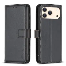 BINFEN iPhone 17 Pro Max Fodral L&auml;der Svart