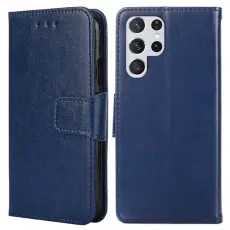 Samsung Galaxy S23 Ultra Fodral L&auml;der Bl&aring;