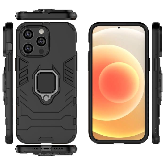 Bild 4, iPhone 14 Pro Max Skal Ring Hybrid Armor Svart