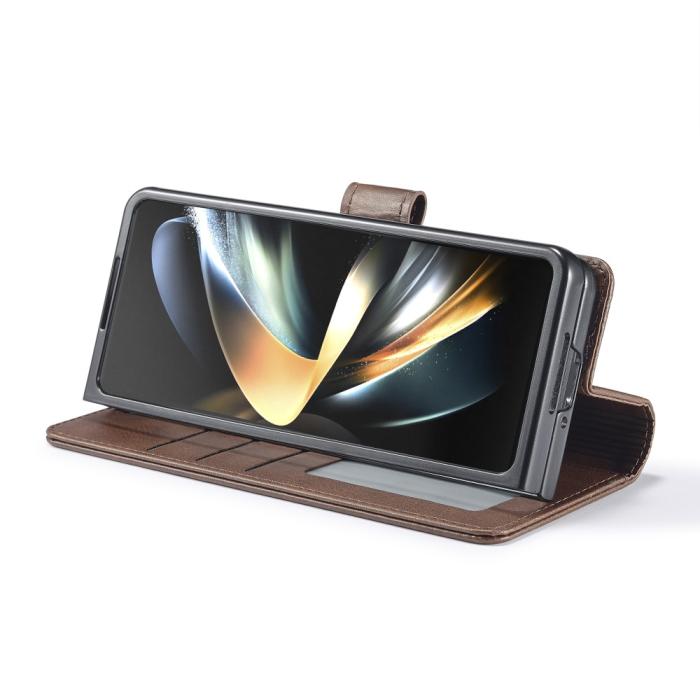 Bild 3, LC.IMEEKE Galaxy Z Fold 5 Fodral Läder Brun