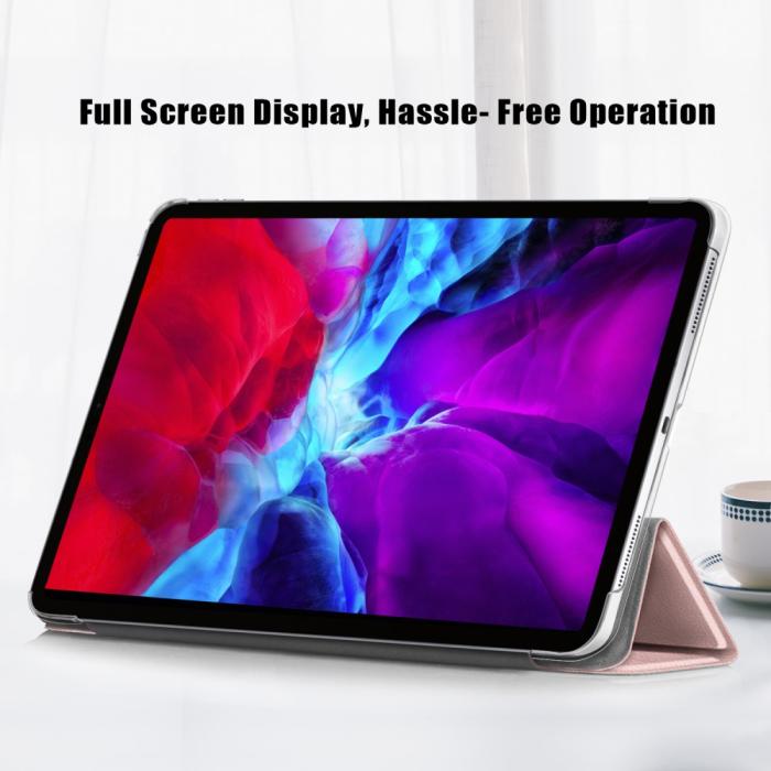 Bild 5, iPad Pro 12.9 (2018/2020/2021) - Tri-Fold Läder Fodral - Roséguld