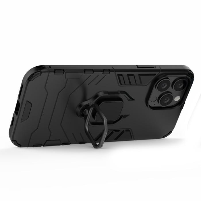 Bild 4, iPhone 13 Pro Max - Hybrid Ring Skal - Svart