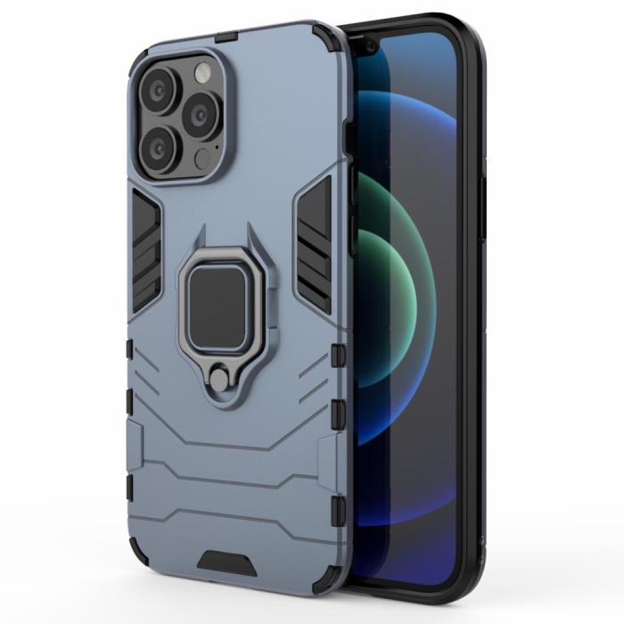Bild 2, iPhone 13 Pro Max - Hybrid Ring Skal - Navy Blue
