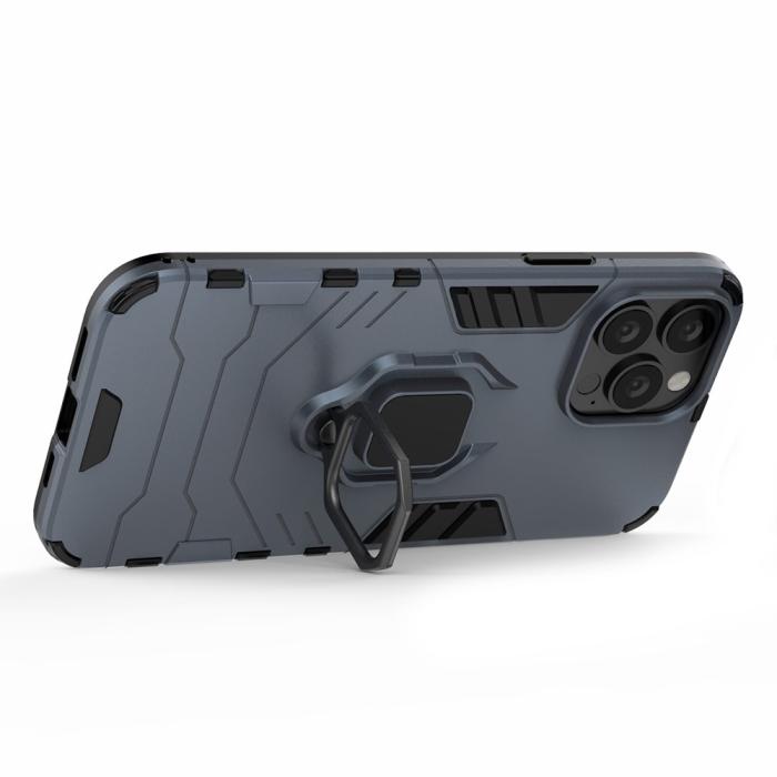 Bild 4, iPhone 13 Pro Max - Hybrid Ring Skal - Navy Blue
