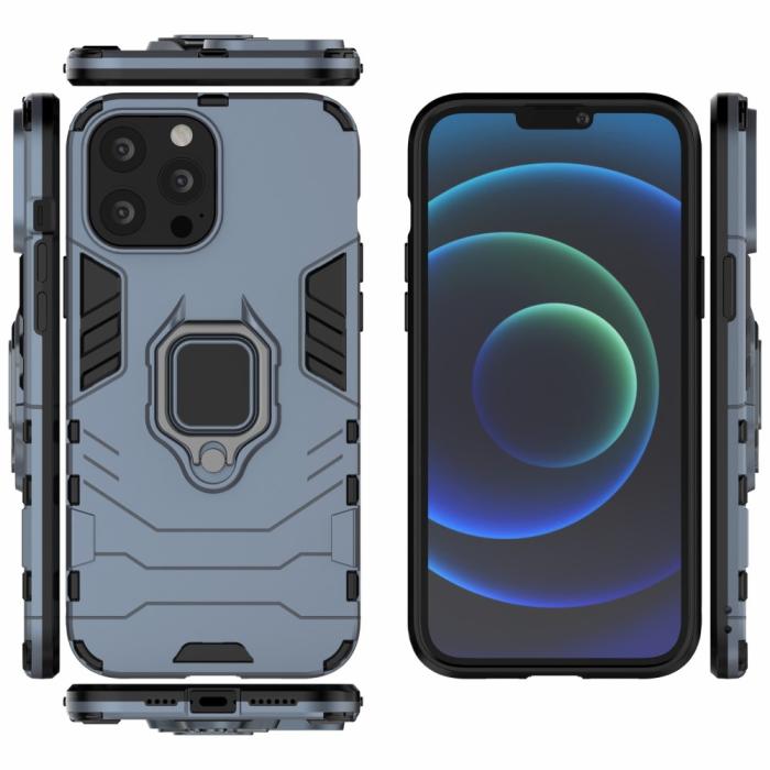 Bild 6, iPhone 13 Pro Max - Hybrid Ring Skal - Navy Blue