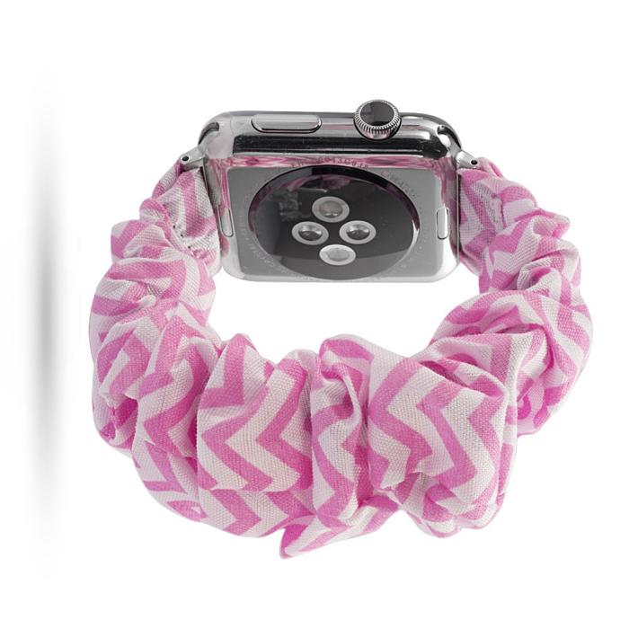 Bild 2, Scrunchie Pink Twill Armband Apple Watch 42/44/45/49 mm
