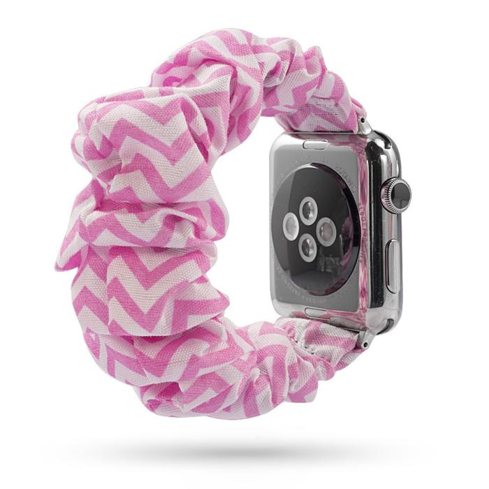 Bild 3, Scrunchie Pink Twill Armband Apple Watch 42/44/45/49 mm