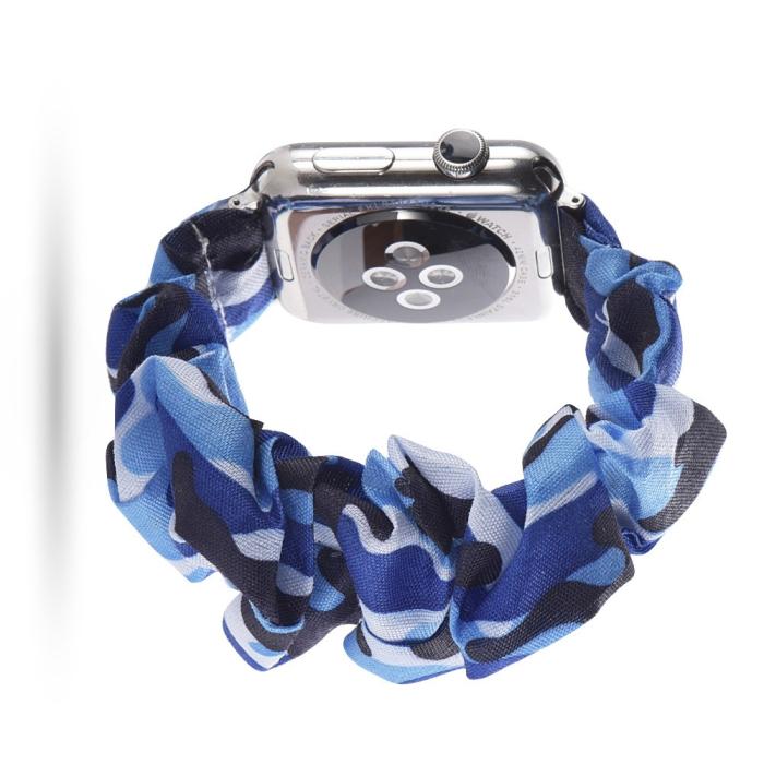 Bild 2, Scrunchie Blue Camo Armband Apple Watch 41/40/38 mm