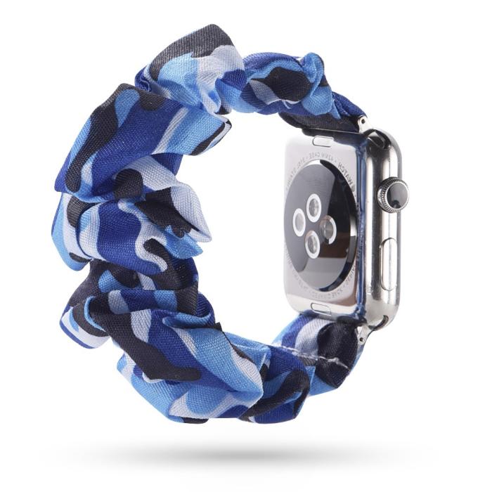 Bild 3, Scrunchie Blue Camo Armband Apple Watch 41/40/38 mm