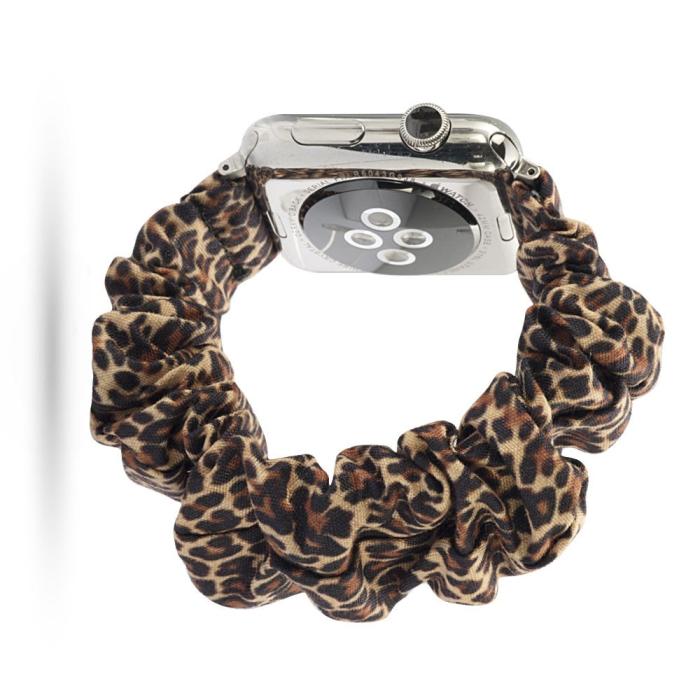 Bild 2, Scrunchie Leopard Armband Apple Watch 41/40/38 mm
