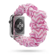 Scrunchie Pink Twill Armband Apple Watch 42/44/45/46/49 mm