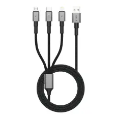Tech-Protect 1.2m 3in1 USB-C/Lightning/Micro USB Kabel Iron Grey