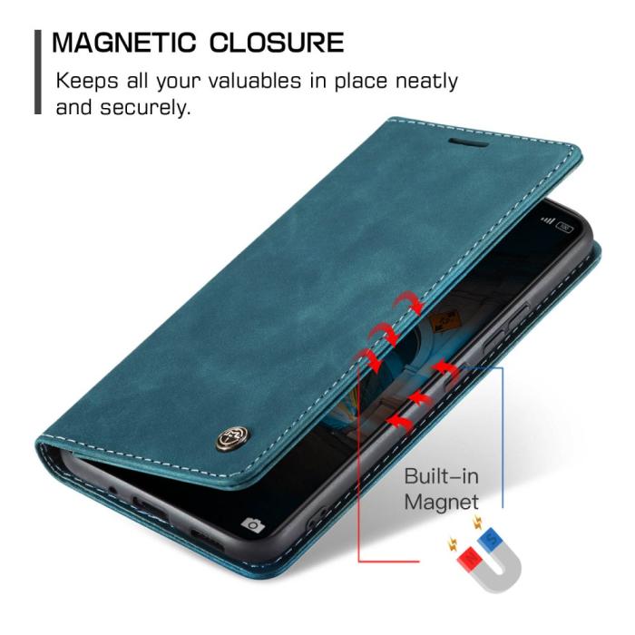 Bild 6, CASEME Xiaomi 14 Fodral Flip Läder Blå