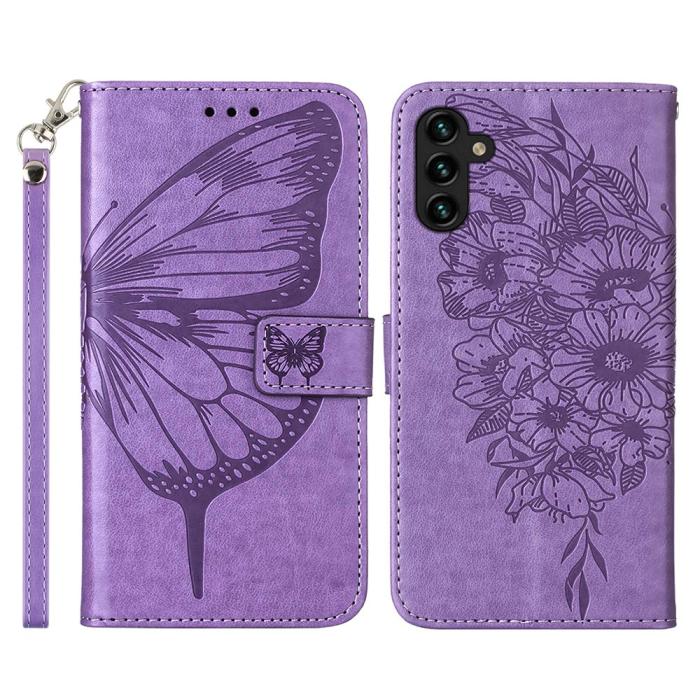 Bild 1, Samsung Galaxy A54 5G Fodral Med Fjäril Tryck Lila