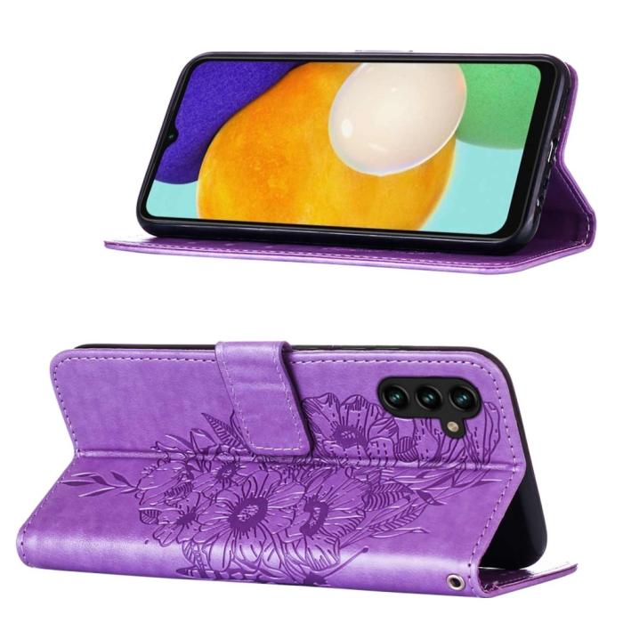 Bild 3, Samsung Galaxy A54 5G Fodral Med Fjäril Tryck Lila