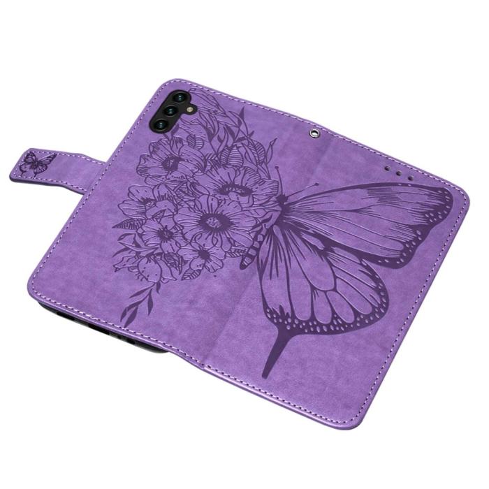 Bild 4, Samsung Galaxy A54 5G Fodral Med Fjäril Tryck Lila
