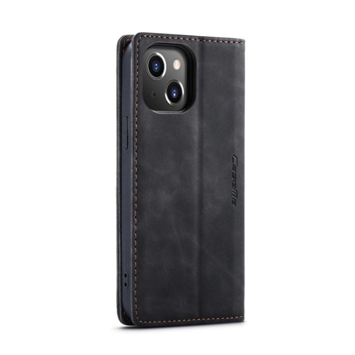 Bild 3, CASEME iPhone 14 Plus Fodral Flip Retro Läder Svart