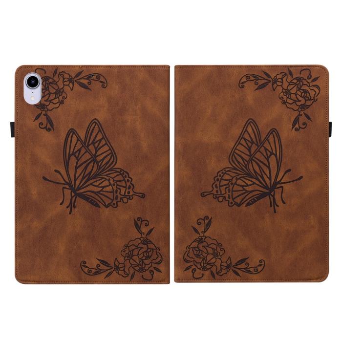 Bild 2, iPad Mini 2024/2021 Fodral Butterfly Flower Brun