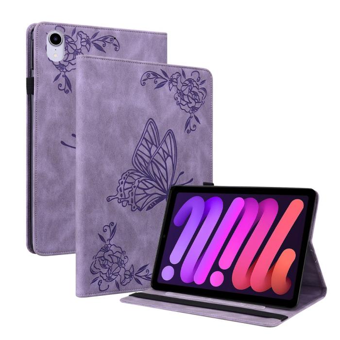 Bild 1, iPad Mini 2024/2021 Fodral Butterfly Flower Lila