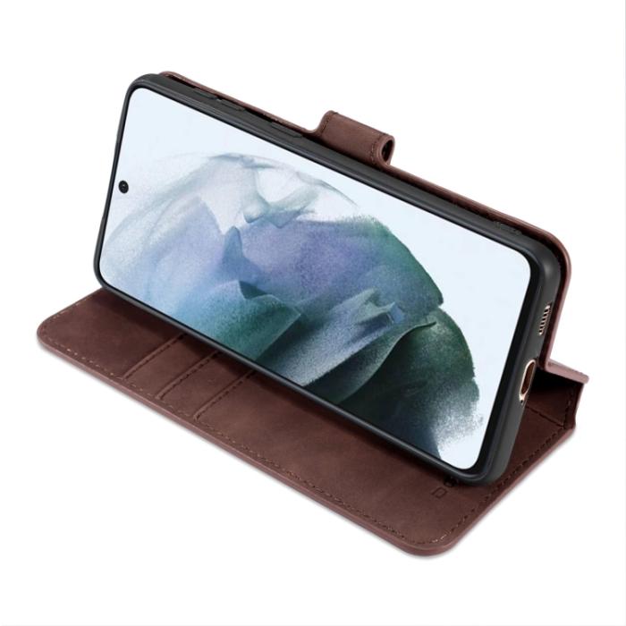 Bild 4, DG.MING Samsung Galaxy S21 FE Fodral Retro Läder Brun