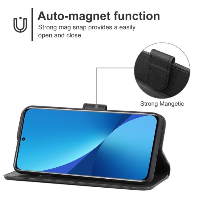 Bild 4, Xiaomi 12 Fodral Läder Svart