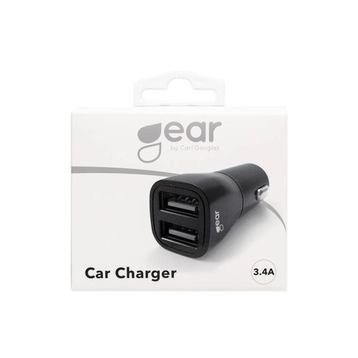 Bild 2, GEAR Billaddare 2xUSB-A 3.4A Svart
