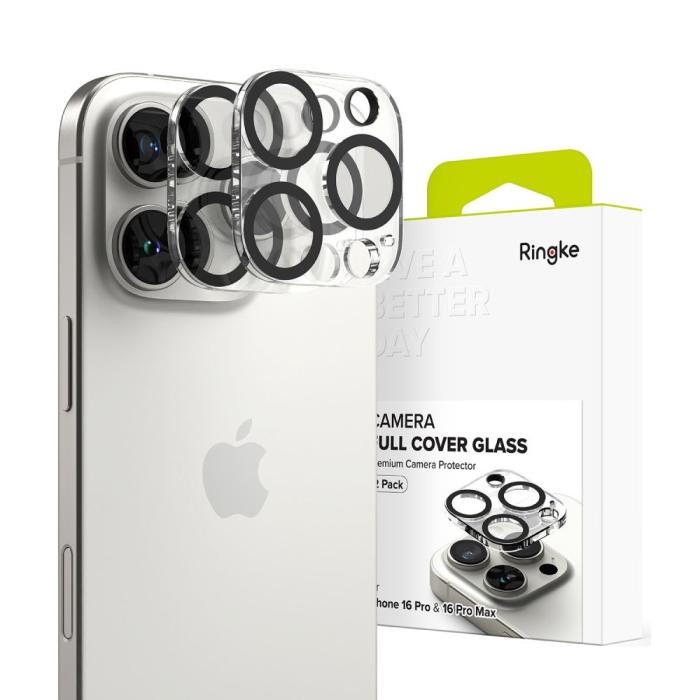 Bild 1, Ringke iPhone 16 Pro / 16 Pro Max 2-PACK Linsskydd Härdat Glas Transparent