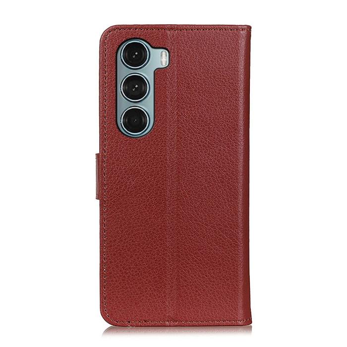 Bild 3, Motorola Moto G200 Fodral Litchi Läder Brun