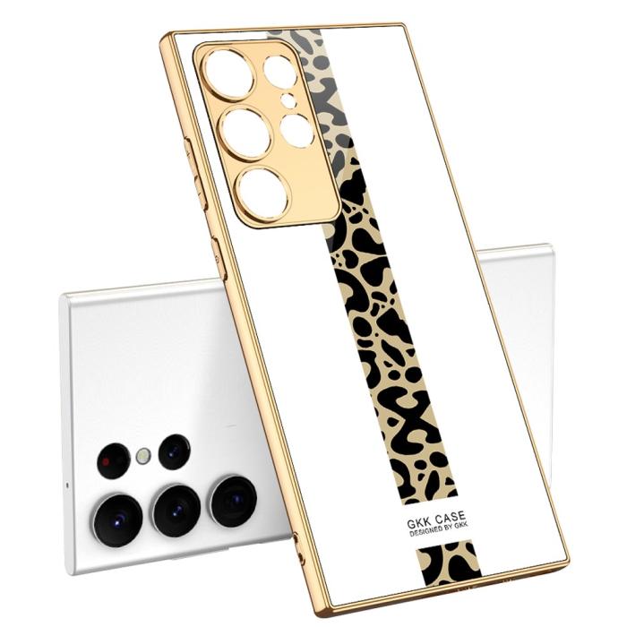 Bild 1, GKK Galaxy S24 Ultra Skal Härdat Glas Electroplate Leopard