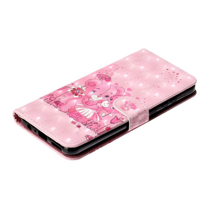 Bild 4, Xiaomi Redmi 15C Fodral Med Tryck Rosa Björnar