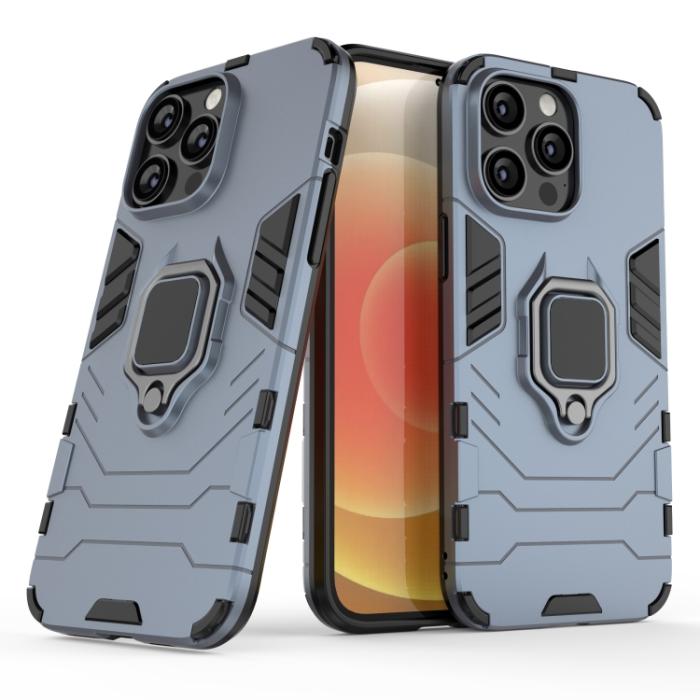 Bild 2, iPhone 14 Pro Max Skal Ring Hybrid Armor Navy Blue