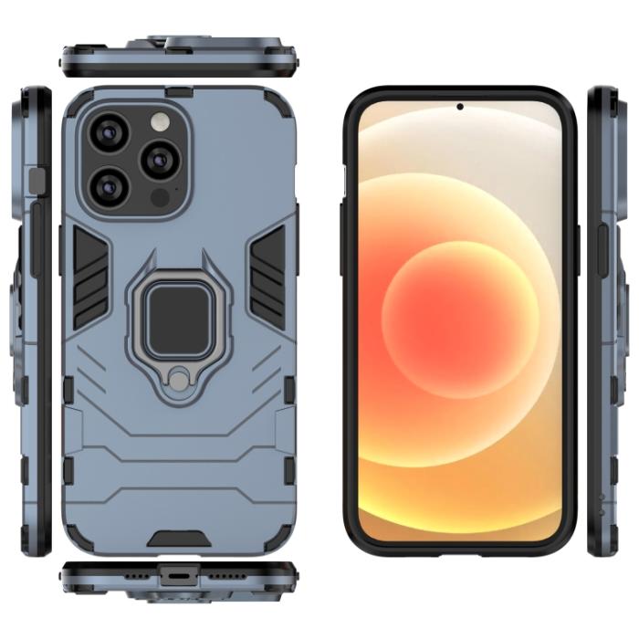 Bild 4, iPhone 14 Pro Max Skal Ring Hybrid Armor Navy Blue