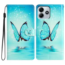 Xiaomi Redmi Note 14 5G Fodral Med Tryck Bl&aring; Fj&auml;ril