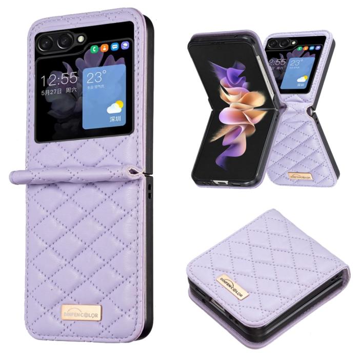 Bild 1, Samsung Galaxy Z Flip 5 Skal Diamond Textur Lila