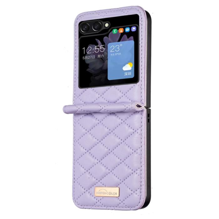 Bild 2, Samsung Galaxy Z Flip 5 Skal Diamond Textur Lila