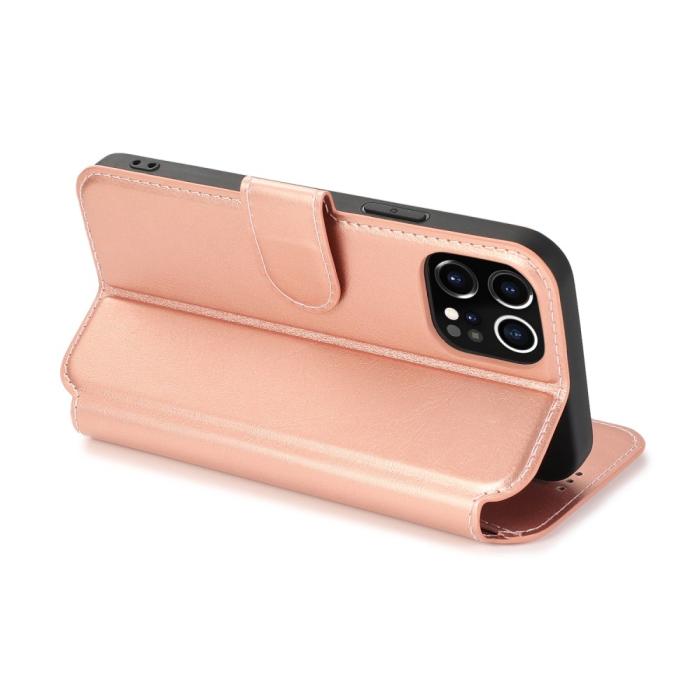Bild 5, iPhone 12 Pro Max - Retro Plånboksfodral - Roséguld