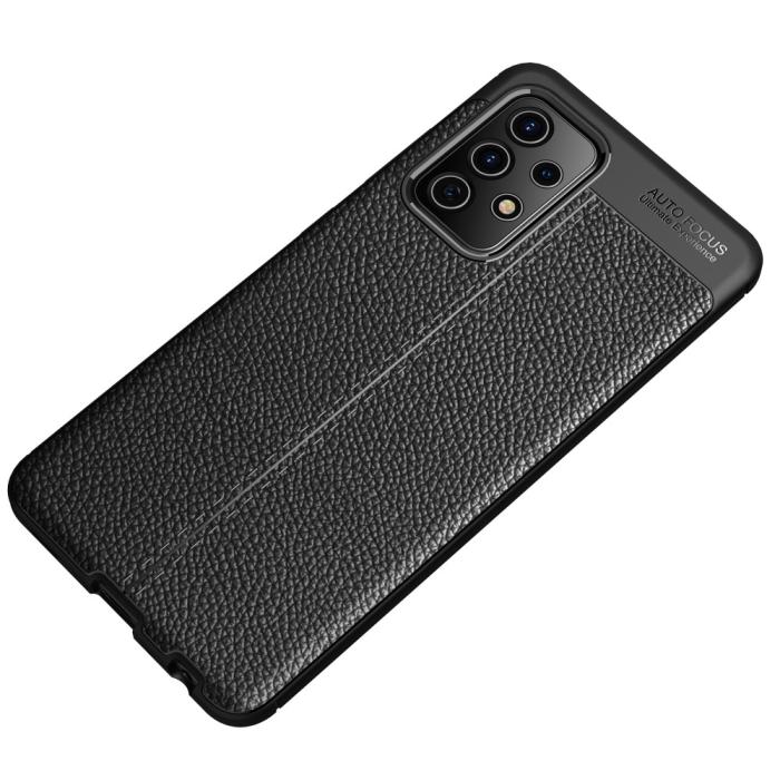 Bild 3, Samsung Galaxy A52 / A52s - Litchi Textur Skal - Svart