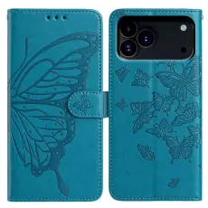 iPhone 17 Pro Fodral Med Fj&auml;ril Tryck Bl&aring;