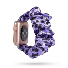 Scrunchie Silk Purple Leopard Armband Apple Watch 42/44/45/46/49 mm