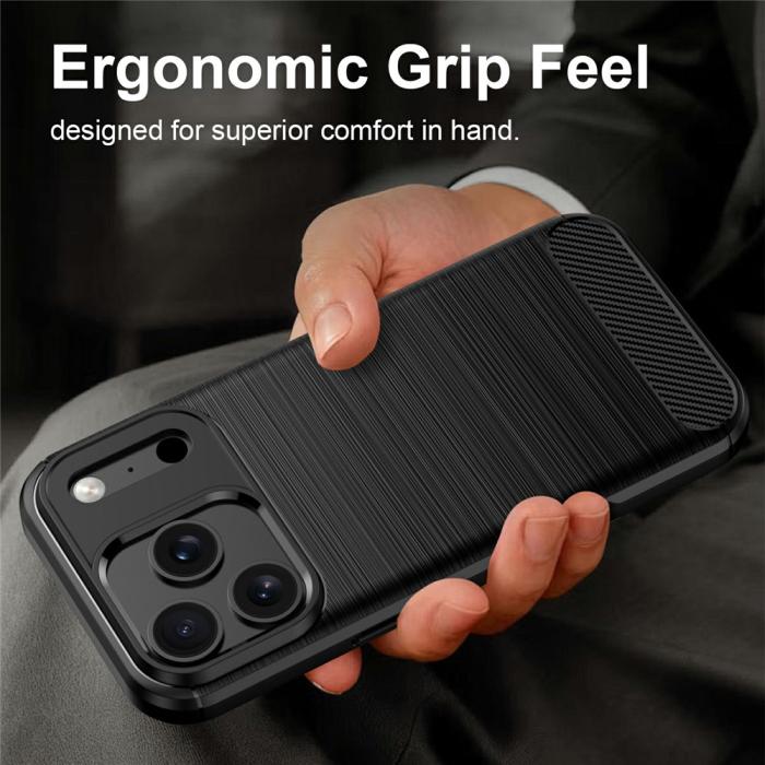 Bild 2, iPhone 18 Pro Max/17 Pro Max Skal Kolfiber Textur Svart