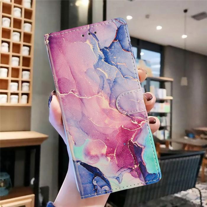 Bild 5, Xiaomi 17 Fodral Läder Marmor Rosa