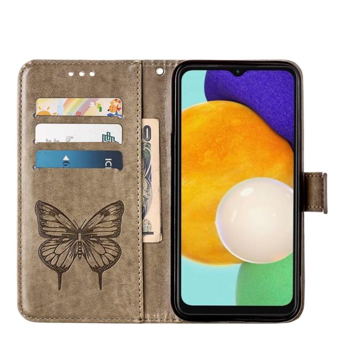 Bild 2, Samsung Galaxy A54 5G Fodral Med Fjäril Tryck Grå